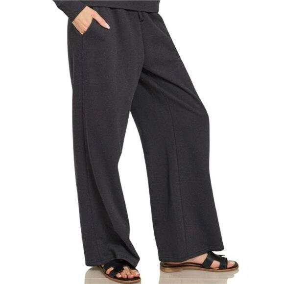 Zenana Fleece Long Sleeve Top and Sweatpants Set - Picture 1 of 2